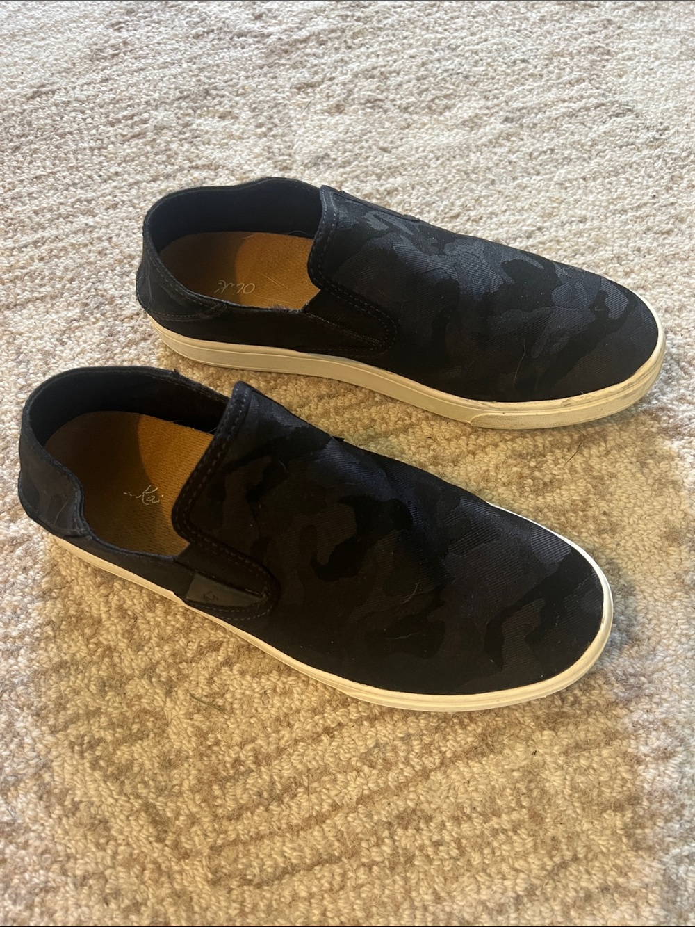 Women’s Olukai Black Slip-On Canvas Sneakers